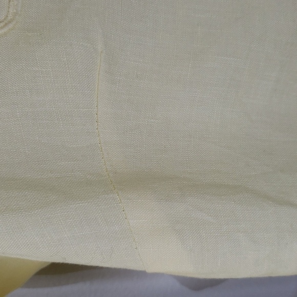 Melvin Linen Tunic Top. 3/4 Sleeve Yellow Size 10 - Picture 10 of 11